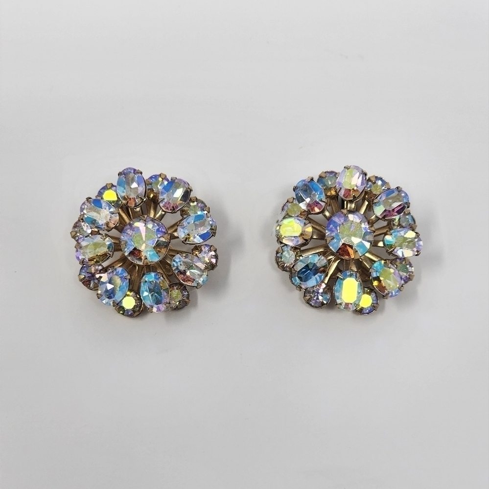 VINTAGE RINESTONE CLIP-ON EARRINGS